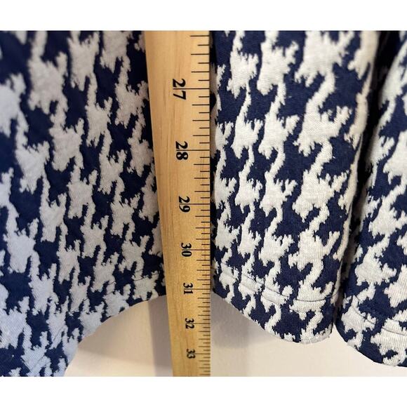 Tyler Boë Kristen Pleated Navy Houndstooth Preppy Short Sleeve Knit Dress Size S - Picture 8 of 8